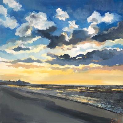 un soir lumineux au bord de la Manche