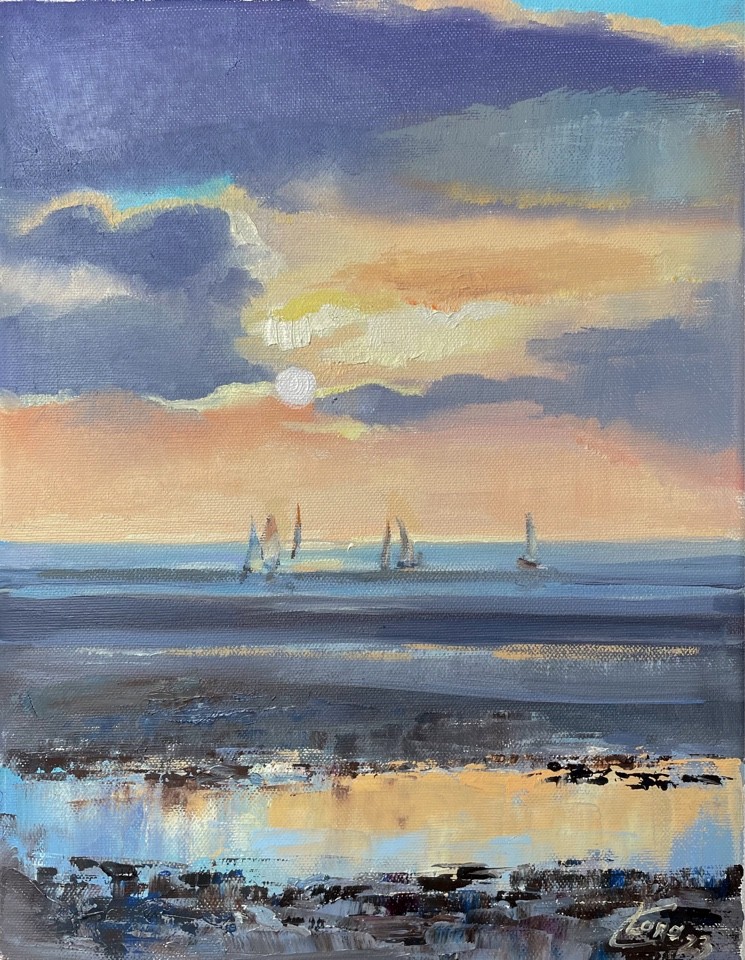 Coucher de soleil sur la manche