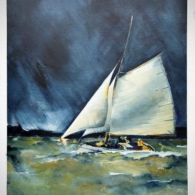 yole dans la tempête 